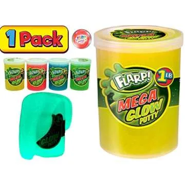 JA-RU Mega Flarp Glow in The Dark Noise Putty 1 LB Pound New (1 Unit Assorted) Scented Glow Party Favors Goodie Slime for Kids and Adults | Item #344-1A