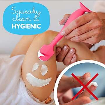 Bumco Baby Bum Brush + Mini Baby Diaper Cream Spatula with Case - BPA-Free Silicone Diaper Spatula w...