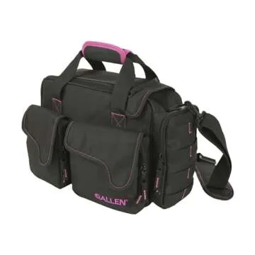 Allen Company Dolores Women's Compact Shooting Range Bag - Gun Storage Pouches for Handguns, Shooting Glasses, Gloves, Ear Protection, and Other Accessories - Black/Pink - 13" x 4.5"