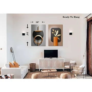 Luxury Geometric Black Gold Canvas Wall Art