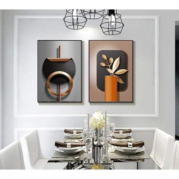 Luxury Geometric Black Gold Canvas Wall Art