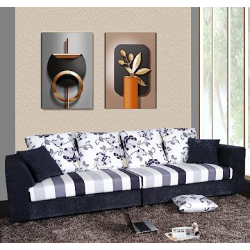 Luxury Geometric Black Gold Canvas Wall Art