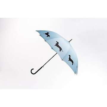 Dachshund Umbrella Stylish Island Paradise Blue