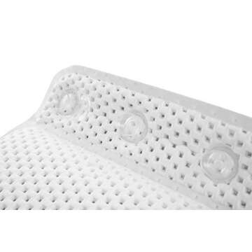 BINO Non-Slip Cushioned Bath Pillow with Suction Cups, White - Spa Pillow Bath Pillows for Tub Neck and Back Support Bathtub Pillow Bath Pillows for Tub Bath Accessories Set Bath Tub Pillow Rest