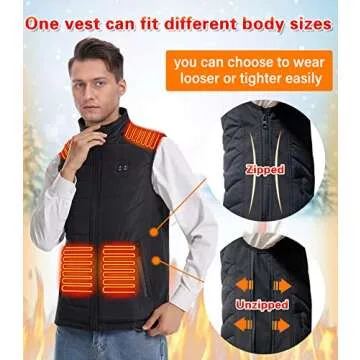 PANGTIKU Heated Vest - Electric Warming 11 Heating Zones