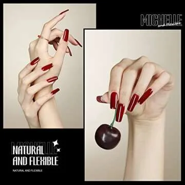 Michelle False Nails Tips - 504 pcs Durable Square Nail Set