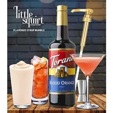 Torani Blood Orange Syrup with Little Squirt Syrup Pump, 750ml 25.4 Ounces