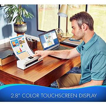 Brother Wireless Document Scanner, ADS-1700W, Fast Scan Speeds, Easy-to-Use, Ideal for Home, Home Office or On-the-Go Professionals (ADS1700W), white