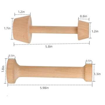 POFUIERKN Double Sided Wooden Tart Tamper Set - Versatile Baking Tool for Tarts and Cupcakes