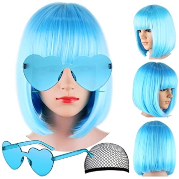 Vibrant Short Bob Colored Wigs Set for Party Fun