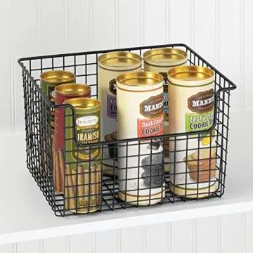 mDesign Metal Wire Food Storage Basket Organizer - 8 Pack