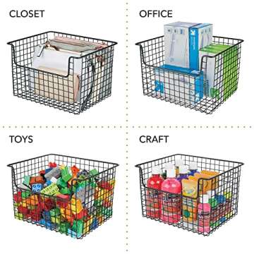 mDesign Metal Wire Food Storage Basket Organizer - 8 Pack