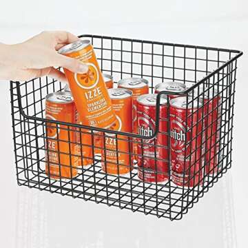 mDesign Metal Wire Food Storage Basket Organizer - 8 Pack