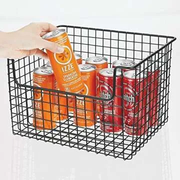 mDesign Metal Wire Food Storage Basket Organizer - 8 Pack