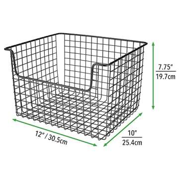 mDesign Metal Wire Food Storage Basket Organizer - 8 Pack