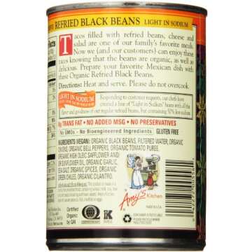 Amy's Organic Refried Black Beans - 15.4 Oz (6 Pack)