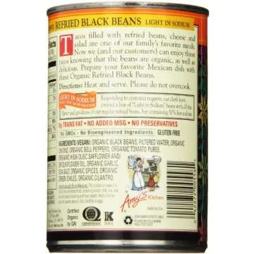 Amy's Organic Refried Black Beans - 15.4 Oz (6 Pack)