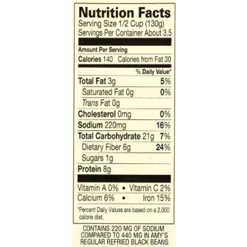 Amy's Organic Refried Black Beans - 15.4 Oz (6 Pack)