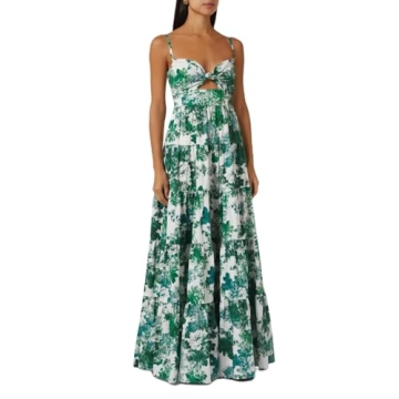 Women Y2k Boho Maxi Dress Vintage Floral Tie Shoulder Strap Sleeveless A Line Long Dress Summer Beac...