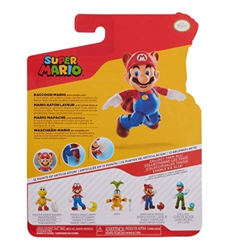 Super Mario Raccoon Mario 4" Articulated Action Figure
