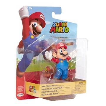 Super Mario Raccoon Mario 4" Articulated Action Figure