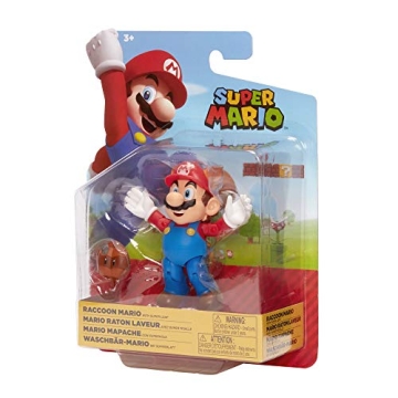 Super Mario Raccoon Mario 4" Articulated Action Figure