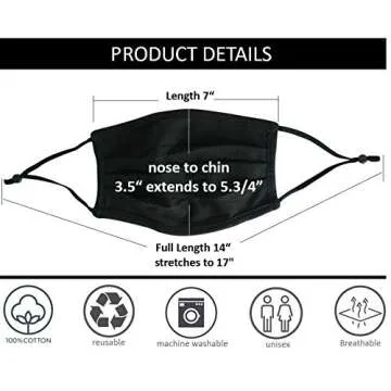 Simlu 3 Pack Unisex Reusable Adjustable Face Masks