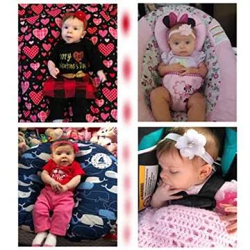 WillingTee 20colors 2" Glitter Flowers Headbands Baby Girls Headbands Flowers Soft Hair Band Headwear Hair Accessory for Baby Girls Newborns Infants Toddler and Kids