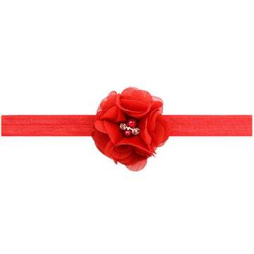 WillingTee 20colors 2" Glitter Flowers Headbands Baby Girls Headbands Flowers Soft Hair Band Headwear Hair Accessory for Baby Girls Newborns Infants Toddler and Kids