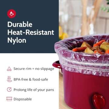 PanSaver Slow Cooker Liners for Effortless Cleanup