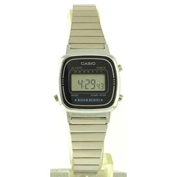 Casio LF20WA-1 | Unisex Digital Watch | Silver | WR | 1/10 SEC Stopwatch | Countdown Timer | Daily Alarm | LED Display | Auto Calendar | Regular Timekeeping (HR, Min, SEC, PM, Date, Day) | 2 Year Batt