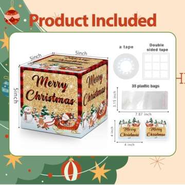 Christmas Surprise Money Pull Box for Cash Gift, Surprise Gifts for Women Men, Fun Christmas Party D...