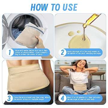 Castor Oil Pack Wrap, Organic Castor Oil Packs for Liver Detox, Castor Oil Compress Reusable for Waist and Neck, Thyroid, Constipation, Inflammation
