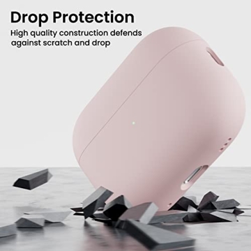 ORNARTO Compatible with AirPods Pro 2 Case 2022, Full Protective Hybrid Silicone for AirPods Pro 2nd Generation Case, Front LED Visible Skin Cover-Pink