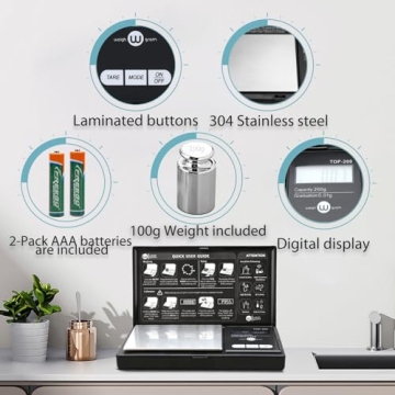 DIGITAL POCKET SCALE 200G x 0.01G FOR KITCHEN & JEWELRY