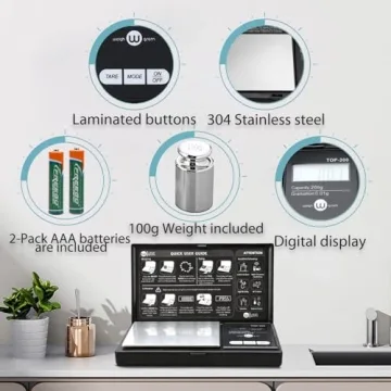 DIGITAL POCKET SCALE 200G x 0.01G FOR KITCHEN & JEWELRY