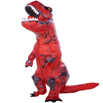 ATDAWN Inflatable Dinosaur Costume, Giant T-Rex Red Inflatable Halloween Cosplay Costume for Adults,...