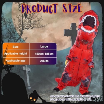 ATDAWN Inflatable T-Rex Costume for Kids and Adults