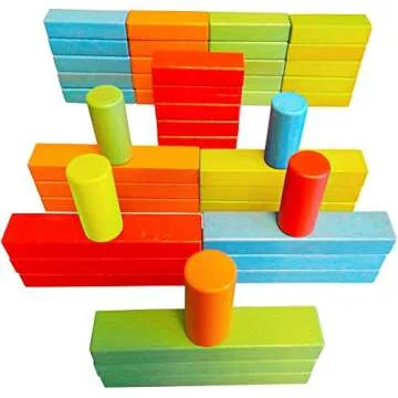 Wooden Bricks 45 Magnetic Building Blocks for Everyone