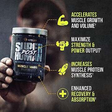 Alpha Lion Superhuman Post Workout Powder, Muscle Builder Drink, Creatine Monohydrate + More for Lea...