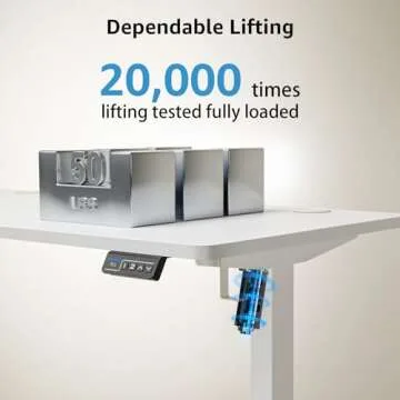 MOUNTUP Electric Height Adjustable Standing Desk, 48 x 24 Inches Sit Stand Desk with Memory Controller, Ergonomic Stand Up Desk for Home Office with Splice Board, White