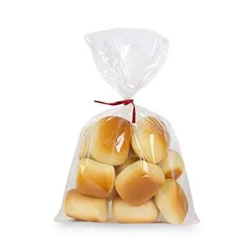 200 Clear Treat Bags with Colorful Twist Ties - 6x9"