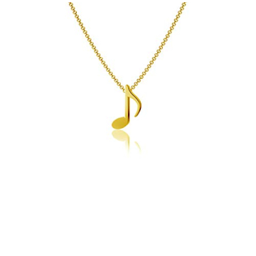 Elegant Music Note Pendant Necklace in Gold and Silver