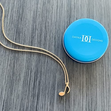 Elegant Music Note Pendant Necklace in Gold and Silver