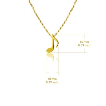 Elegant Music Note Pendant Necklace in Gold and Silver