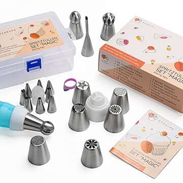 Wenburg 100 pcs Russian Piping Tips Set for Decorators