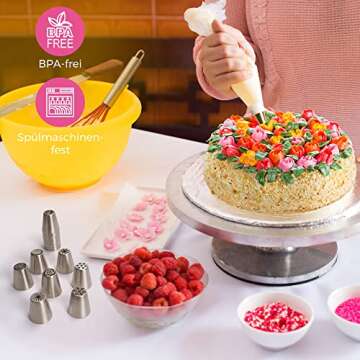 Wenburg 100 pcs Russian Piping Tips Set for Decorators