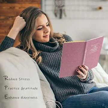 PUKYO The Gratitude Journal, Manifestation Journal, Daily Journal with Prompts for Affirmation, Happiness, Mindfulness, Positivity, Wellness, Undated Journal for Women & Men(8.5 * 5.5 Inches)