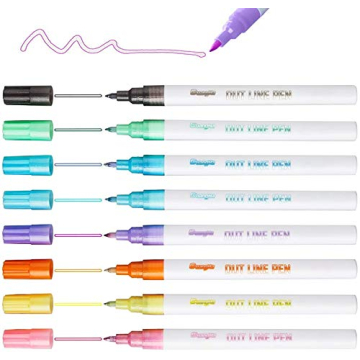 Metallic Markers, Self-Outlining Double Line Pens for Journaling, Illustration, Coloring, Sketching,...