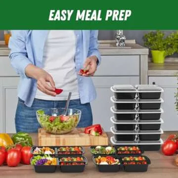 Meal Prep Containers: 50 Pack, 32 oz, Leakproof Style